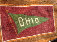 Old antique Ohio state football tobacco cigarette felt pennant flannel carpet