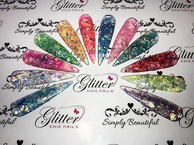 GLITTER CHIC NAILS CRACKED ICE MYLAR FLAKES 5G TASCHEN FÜR NAIL ART