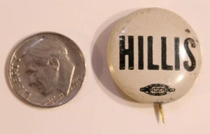 Vintage Elwood Bud Hillis Campaign Pinback Button J3 - Picture 1 of 2