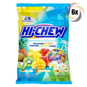 6x Bags Morinaga Hi-Chew Tropical Mix Assorted Chewy Fruit Chews | 3.17oz - Picture 1 of 1
