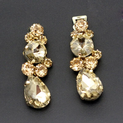 1 Pair Crystal Hook and Eye Clasp Button DIY Decorative Fastener Sew On Clothes - Image 1 of 4