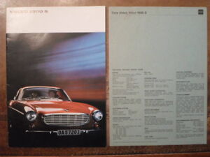 VOLVO 1800S SPORTWAGEN Original 1966 UK Mkt Verkaufsbroschüre + Datenblatt - P 1800 S
