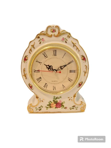 Vintage 1962 Royal Albert Old Country Roses Mantle Clock DOES NOT WORK Cover