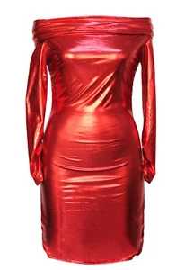 Sexi abito vestito donna da discoteca cubista weet look effetto ROSSO 806 corto - Picture 1 of 2