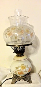 Vintage zarte Pastell Blumen elektrische Windlicht Lampe Vom Winde verweht Thema - Bild 1 von 6