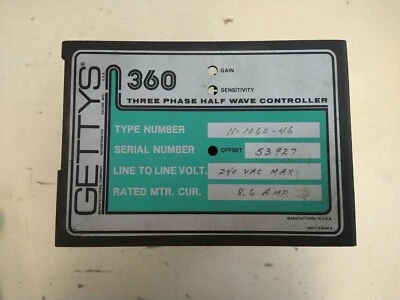 Used Gettys Three Phase 360 Half Wave Controller 11-1060-46 11.1060.46  - Image 1 of 4