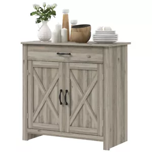 Kitchen Sideboard Coffee Bar Cabinet with An Enclosed Cabinet and A Drawer - Picture 1 of 8
