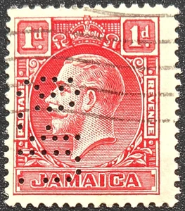 Jamaika 1932 Scott #103 George V - PERFIN - Briefmarke - Bild 1 von 3