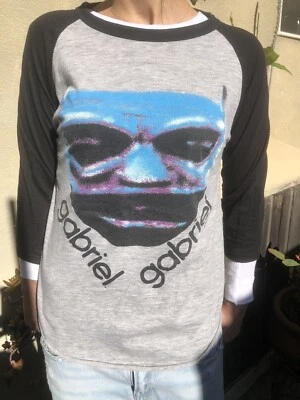 1982 VINTAGE 80s PETER GABRIEL AMERICAN TOUR CONCERT Raglan Tshirt Rare Style - Image 1 of 4