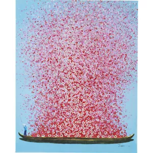 Bild Ölbild Touched Flower Boat Blau Pink 100 x 80 cm Kare Design 39250 - Bild 1 von 5