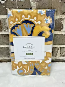 Pottery Barn Kendall Organic Percale Pillow Sham Euro Size Yellow 26" x 26" NEW - Picture 1 of 4