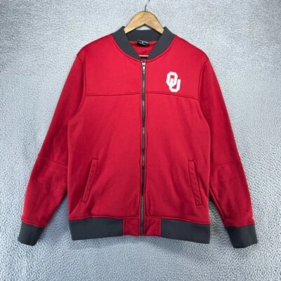 Куртка мужская Colosseum Oklahoma University средний размер красная на молнии свитер трек логотип - Изображение 1 из 4