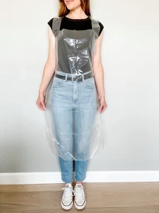 10 FROSTY CLEAR DISPOSABLE ADULT BIB APRONS SIZE 28x46 - Picture 1 of 12