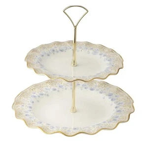 Royal Crown Derby 2 Etagen Tortenständer - Pfingstrosenblau - seltener Fund - Neu in Box - Bild 1 von 3