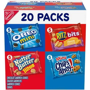 Nabisco Classic Mix Pack OREO CHIPS AHOY! Nutter Butter RITZ Bits Cheese 20 Pk. - Picture 1 of 4
