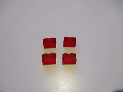 Lego 4x Stein 1x2 ohne Strebe 3065 35743 transparent rot etn54 - Bild 1 von 2