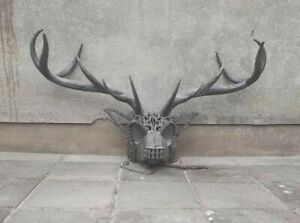 Metal Recycled Stags Head Sculpture