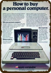 1978 APPLE II Computer Vintage-Look DECORATIVE REPLICA METAL SIGN - Picture 1 of 1