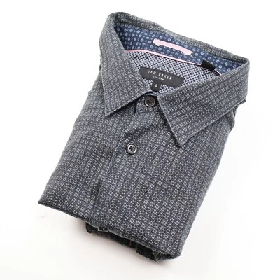 Camisa manga larga TED BAKER cachemir a cuadros cuello extendido con botones talla 6 Foto 1 de 4