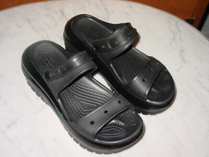 Crocs Mega Crush Black Womens Clogs Sz 9 Mens 7 Platform Chunky Heels Shoes Y2K - Picture 1 of 10