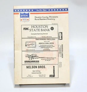 VINTAGE1976 BICENTINIAL HOUSTON, MINNESOTA TELEPHONE DIRECTORY NICE ADVERTISING - Picture 1 of 6