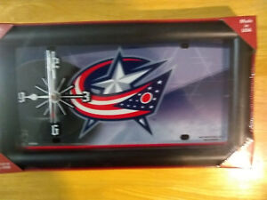 Columbus Blue Jackets NHL Framed Clock Hang or Stand GTEI New Made in USA  