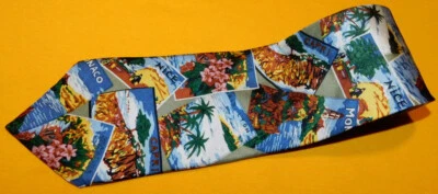 СТАРЫЙ ТЕМНО-СИНИЙ СДЕЛАНО В США МНОГОЦВЕТНЫЙ ПРАЗДНИК НАЗНАЧЕНИЯ ТЕМА ГАЛСТУК - ГАЛСТУКИ. - Изображение 1 из 3