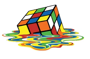 Melting Rubics Vinyl Decal - Picture 1 of 4