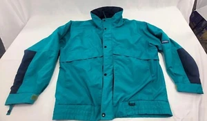 Vintage White Sierra Mens Teal Wind Breaker Size Large Jacket Coat - Picture 1 of 17