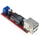 Dual USB LM2596 5V 3A Voltage Step-down Buck Module 6-40V IN w/ Screw Terminals