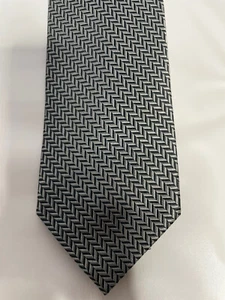 Paul Fredrick Neck Tie Gray Herringbone 100% Silk 60” X 3.5” - Picture 1 of 8