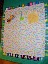 Taggies Tummy Taggy Baby Fidget Blanket Sensory Autism Ribbon Book Elephant