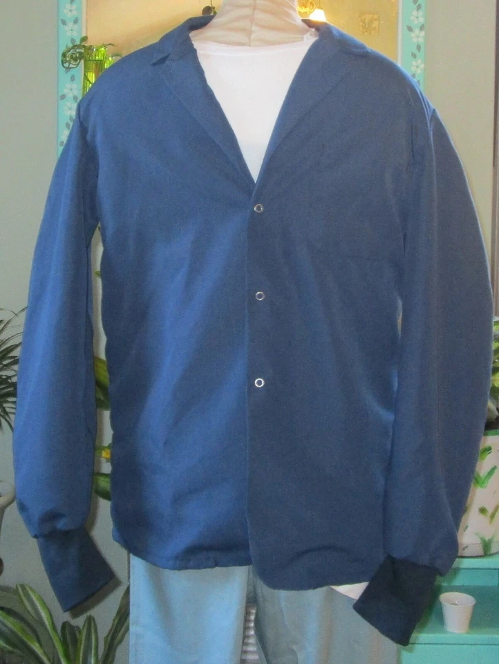 Best Medical L/S Lab Coat Knit Cuff W/ Pkt Snaps 30" Length Navy Sz XL to 5X - Image 1 of 4