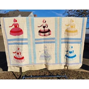 Southern Belle Vintage Quilt 72x89 HOLES STAINS Cutter Project Handmade Bedding - Picture 1 of 15