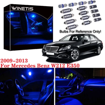 21Pcs Interior Canbus Blue LED Lights Package Kit For Mercedes Benz W212 E350 - Image 1 of 4
