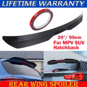 Carbon Black Car Rear Trunk Spoiler Lip Roof Tail Wing For Hatchback Universal - Picture 1 of 17