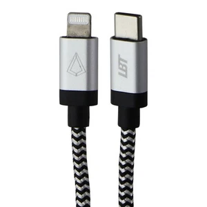 LBT (4-Ft) USB-C to 8-Pin Braided Charge Cable - Silver/White/Black - Picture 1 of 1