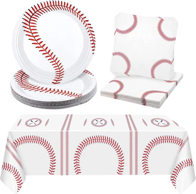 Пластиковая бейсбольная скатерть 108 x 54 дюйма украшения для бейсбольной вечеринки упаковка 41 шт. - Изображение 1 из 4