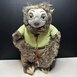 Disney Store Authentic Zootopia Stamped 15” Flash the Sloth Stuffed Animal Plush - Picture 1 of 7