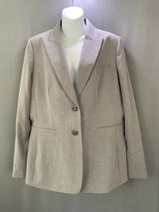 Tahari Arthur S Levine 2-button Blazer Women Size 14 Gray Jacket Academia Exec - Picture 1 of 14