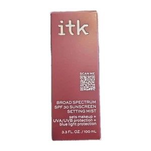 ITK IN THE KNOW Broad Spectrum SPF 30 Sunscreen Setting Mist 3.3oz, New In Box - Picture 1 of 4