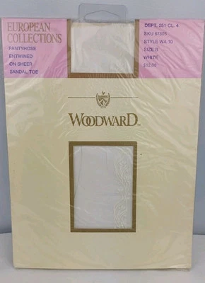 Pantimedias de Colección Woodward European Collections Blancas con Diseño Talla B Nuevas Entrelazadas Foto 1 de 4