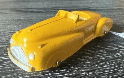 Vtg Tootsietoy Yellow Buick Roadster Convertible Black Tires 1940's USA - Image 1 of 4