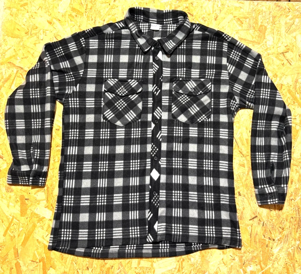 Franela a Cuadros Mission Ridge Negra Gris Para Hombre 2XL Abotonada Manga Larga Súper Suave Foto 1 de 4