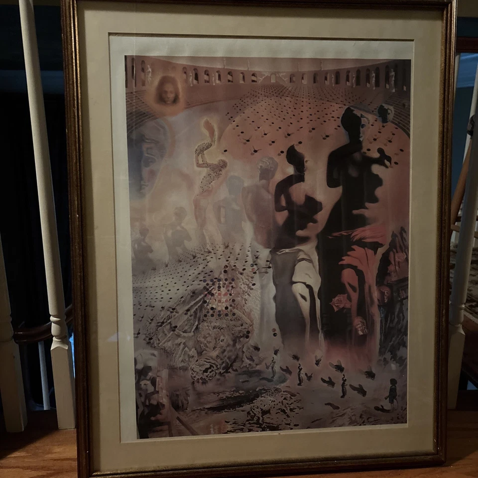 超现实幻想艺术印刷带框抽象梦幻拼贴墙萨尔瓦多·达利大号 — 第 1/4 张图片