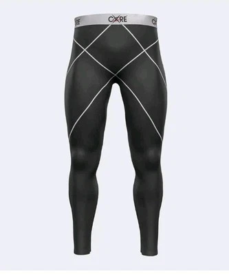 Leggings de recuperación de entrenamiento negros calce de compresión Core Pro 1.0 para hombre talla pequeña Foto 1 de 4