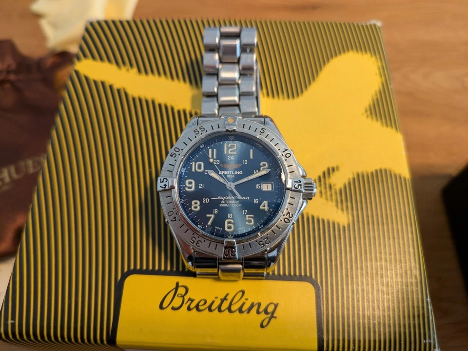 BREITLING Colt Superocean A17040 automatic sub 1000 metri blu blue REVISIONATO - Immagine 1 di 4