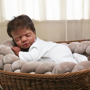 Bambola Reborn Baby 18 pollici ragazzo realistica baby doll neonato che dorme bambino africano - Foto 1 di 5