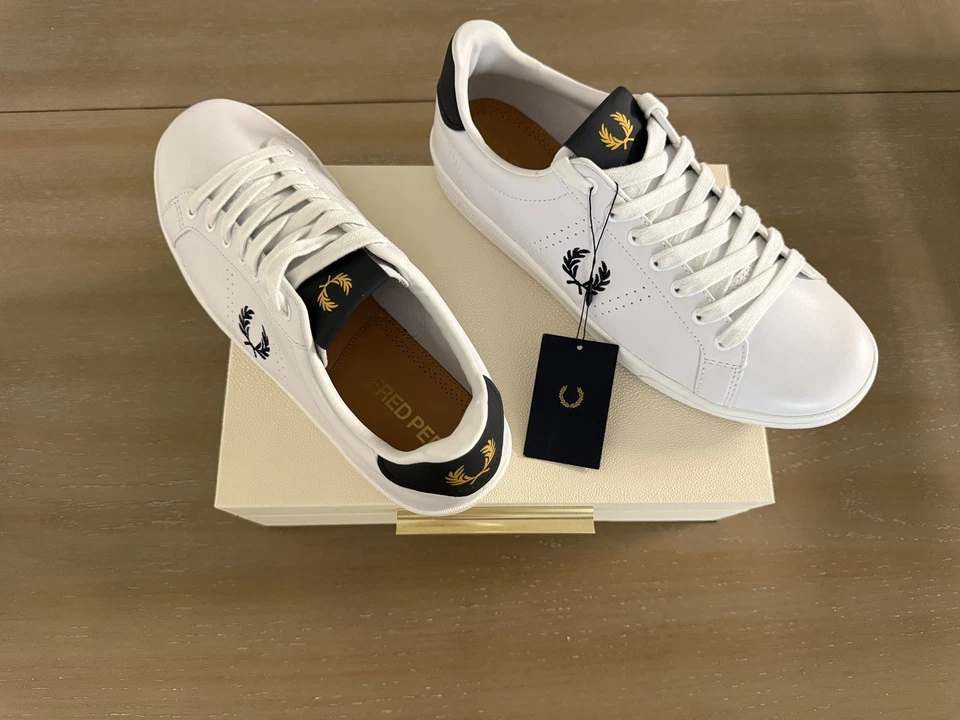 Fred Perry Men’s Sneakers White With Logo Size 8 - Image 1 of 4