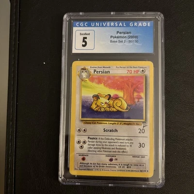 2000 POKEMON BASE SET 2 #56 PERSIAN CGC 5 OLD LABEL - Image 1 of 2